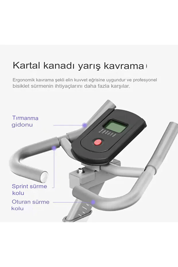 Beyaz Koşu Kondisyon Bisikleti Spin Bike Dikey Egzersiz Ev Koşu Bisikleti